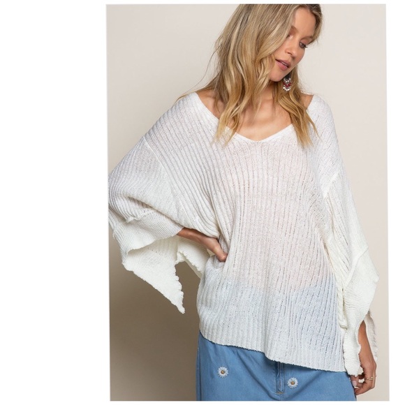 Cream Float on Me Lightweight Sweater Top - Picture 6 of 14